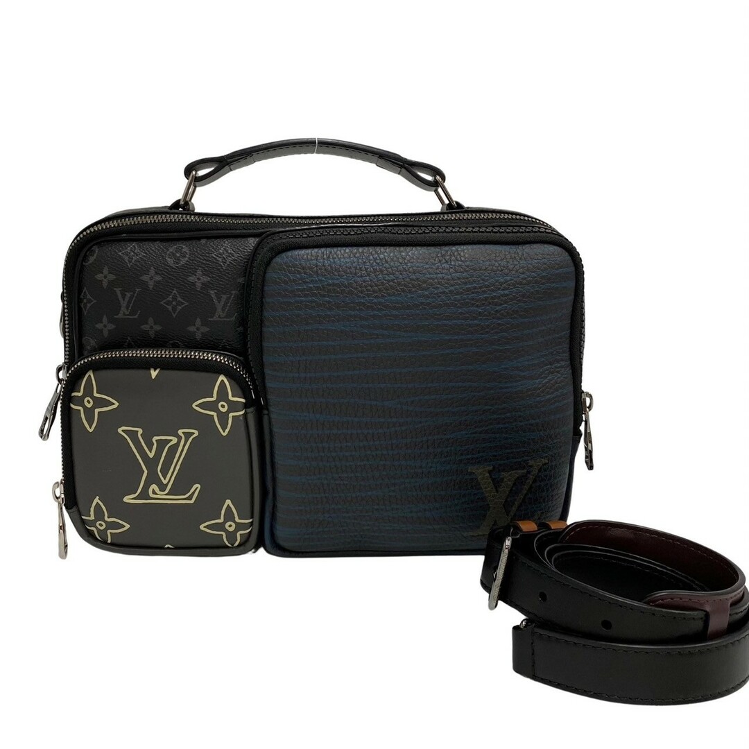 未使用保管品 LOUIS VUITTON ヴィトン メッセンジャー マルチポケット モノグラム エクリプス レザー 2way ハンドバッグ ショルダー 28135ファスナー