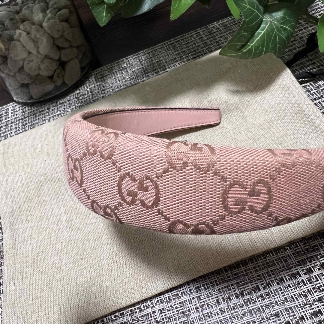 GUCCI グッチ カチューシャ オレンジピンク 布袋付き 美品