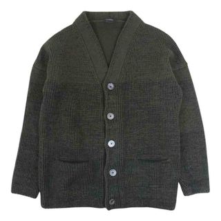 ジルサンダー(Jil Sander)のJIL SANDER ジルサンダー JSMI751049 MIY21108 国内正規品 メランジ Vネック ウール カーディガン ニット グリーン系 46【中古】(カーディガン)