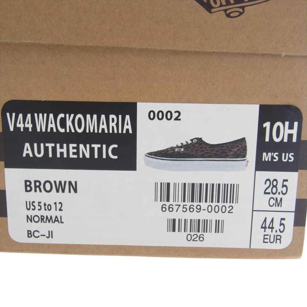 VANS(ヴァンズ)のVANS バンズ スニーカー × WACKO MARIA  v44 authentic オーセンティック レオパ ローカット スニーカー ブラウン系 ブラック系 ホワイト系 28.5cm【新古品】【未使用】【中古】 メンズの靴/シューズ(スニーカー)の商品写真