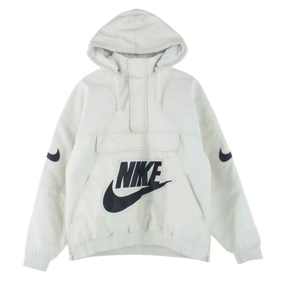 Supreme シュプリーム ジャケット 19AW × NIKE ナイキ Leather Anorak レザー アノラック ジャケット オフホワイト系 M約49cm詳細備考