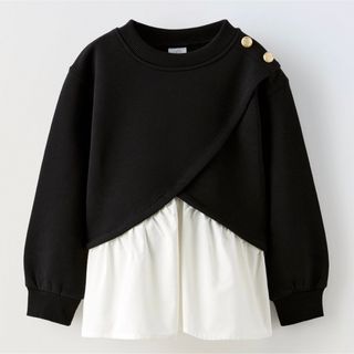 ザラ(ZARA)の新品☆ZARA ザラ ラウンドネックスウェットトップス(トレーナー/スウェット)