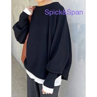 スピックアンドスパン(Spick & Span)のSpick&Span ドルマンロングリブニット ブラック(ニット/セーター)