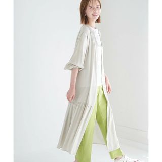 ロペピクニック(Rope' Picnic)の定価6600円　新品タグ付　ROPE' PICNIC サテンシャツワンピース(ロングワンピース/マキシワンピース)