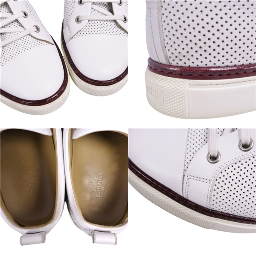 Hermes(エルメス)のエルメス HERMES スニーカー パンチング カーフレザー シューズ 靴 メンズ イタリア製 42 1/2(27.5cm相当) ホワイト メンズの靴/シューズ(スニーカー)の商品写真