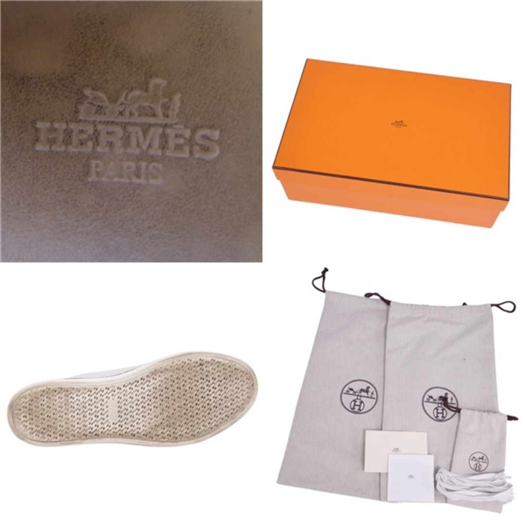 Hermes(エルメス)のエルメス HERMES スニーカー パンチング カーフレザー シューズ 靴 メンズ イタリア製 42 1/2(27.5cm相当) ホワイト メンズの靴/シューズ(スニーカー)の商品写真