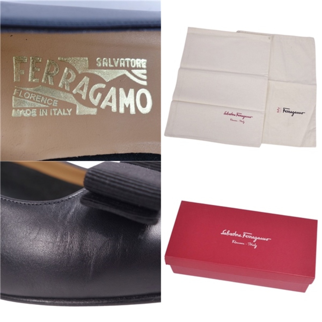 Salvatore Ferragamo(サルヴァトーレフェラガモ)のサルヴァトーレ フェラガモ Salvatore Ferragamo パンプス ヴァラ カーフレザー ヒール シューズ 靴 レディース イタリア製 6D(23.5cm相当) ブラック レディースの靴/シューズ(ハイヒール/パンプス)の商品写真