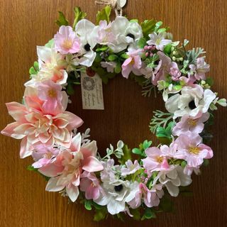 ☆SALE☆フラワーリース　造花リース　桜色(リース)