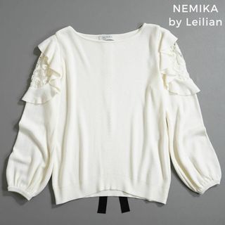 543*レリアン NEMIKA レースフリル スリーブ プルオーバー