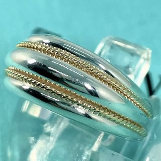 ティファニー(Tiffany & Co.)のティファニー コンビラインリング ヴィンテージ 14K 925 シルバー★465(リング(指輪))