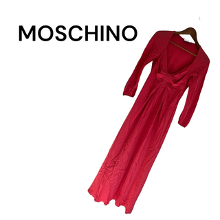 モスキーノ(MOSCHINO)のMOSCHINO モスキーノ ワンピース ドレス 赤 ロング丈(ロングワンピース/マキシワンピース)