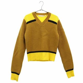 ユニクロ(UNIQLO)のユニクロ マルニ コラボ 長袖 ポップコーンニットVネック セーター L UNIQLO MARNI レディース 古着 【231222】(ニット/セーター)