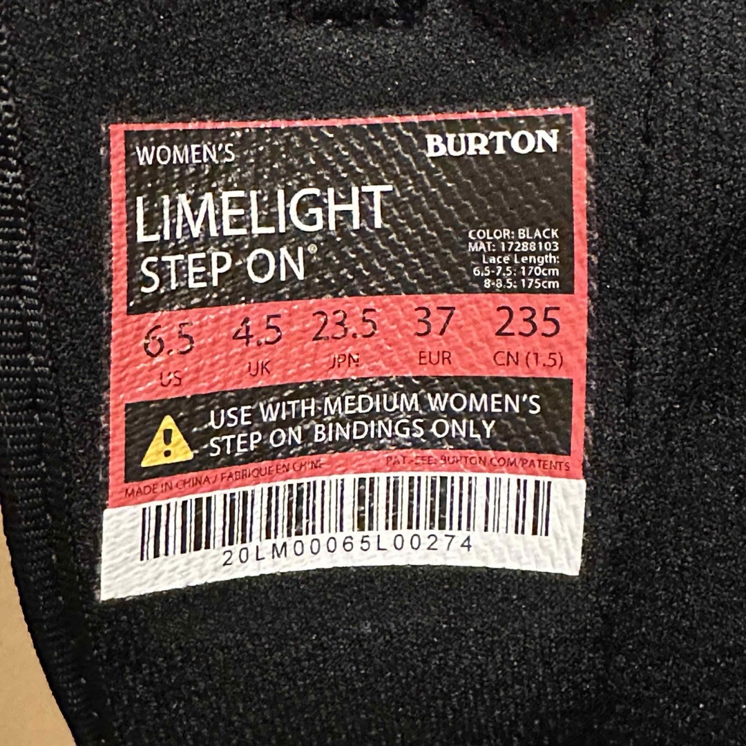 BURTON(バートン)の未使用品 左足のみBurton Limelight Stepon 23.5 スポーツ/アウトドアのスノーボード(ブーツ)の商品写真