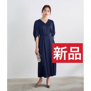 ストラ(Stola.)のストラ23年新品★洗える！ドレープスリーブワンピースドレス結婚式二次会入卒式(ロングドレス)