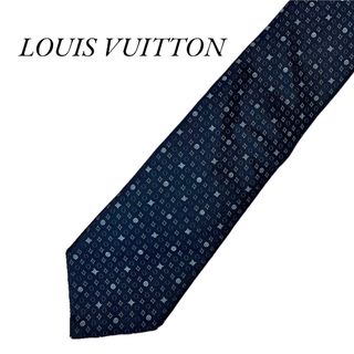 ルイヴィトン(LOUIS VUITTON)のLOUIS VUITTON ネクタイネイビー シルク 総柄 メンズ(ネクタイ)