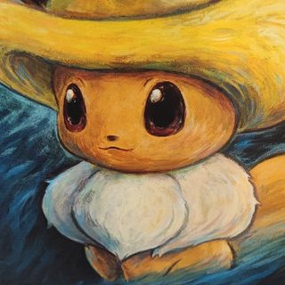 ポケモン - ゴッホ美術館 ゴッホイーブイ キャンバスアート 額縁付の ポケモン - ゴッホ美術館 ゴッホイーブイ キャンバスアート 額縁付の