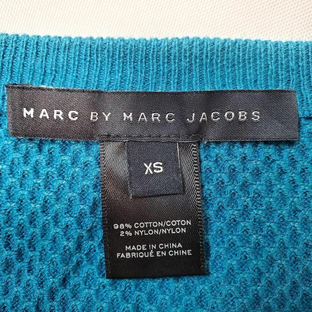 MARC BY MARC JACOBS(マークバイマークジェイコブス)のマークバイマークジェイコブス(XS)長袖コットンニットセーターターコイズブルー レディースのトップス(ニット/セーター)の商品写真