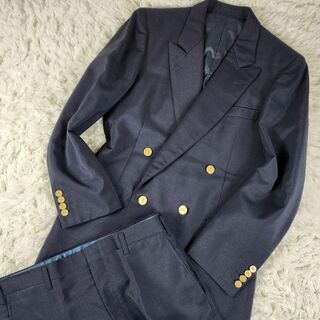 BURBERRY - BURBERRY タスマニアウール 紺色 ホース 金ボタン スーツ 