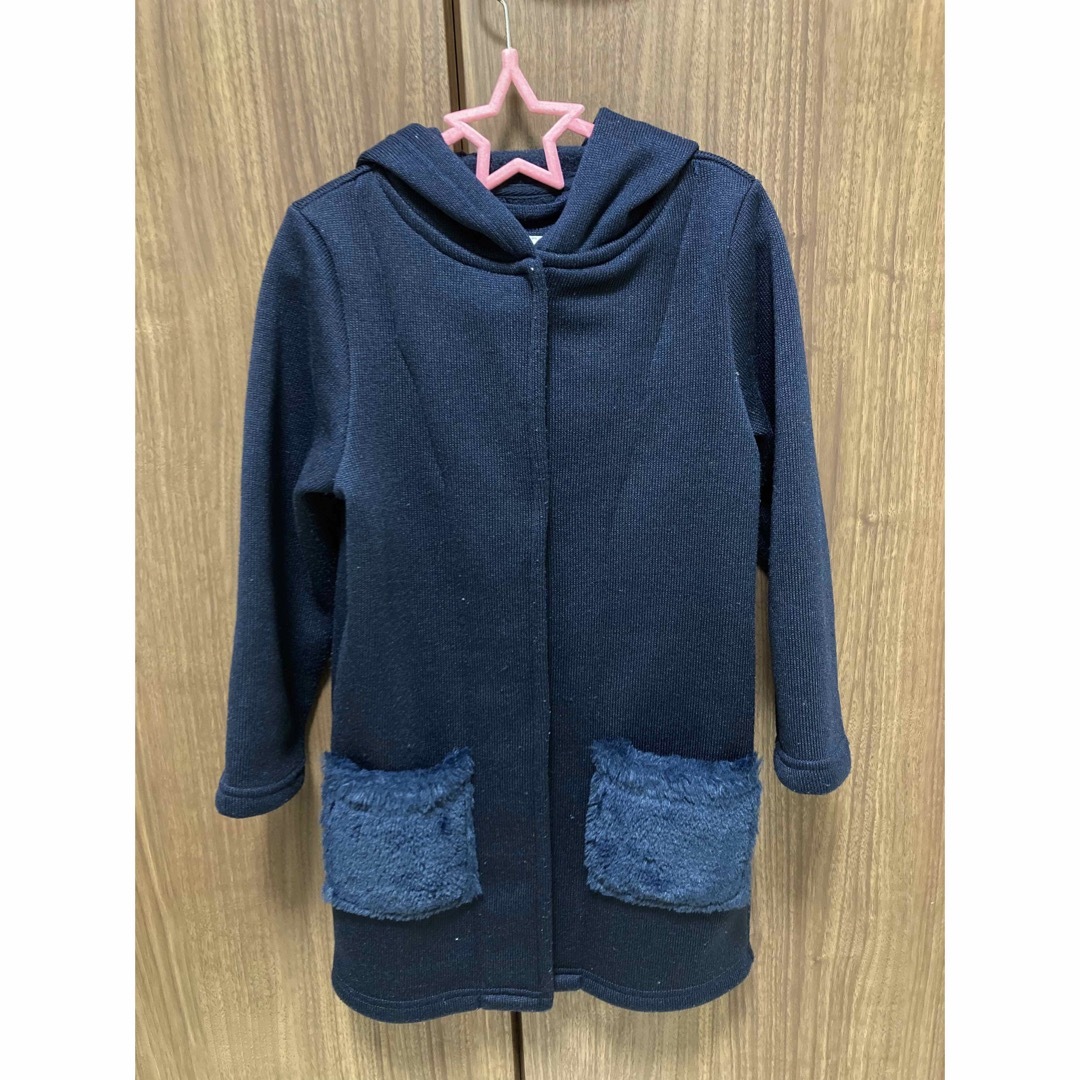 ikka(イッカ)の女の子 120 上着 冬用 コート 美品 ネイビー ikka 厚手 結婚式 キッズ/ベビー/マタニティのキッズ服女の子用(90cm~)(コート)の商品写真