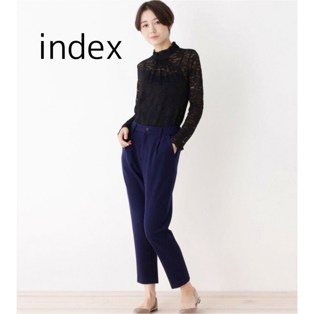 INDEX(インデックス)のindex 洗濯機洗いOKハイネック花柄レーストップス★インナー付き レディースのトップス(シャツ/ブラウス(長袖/七分))の商品写真