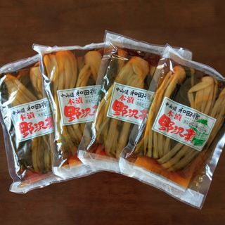 本漬 野沢菜×4袋 (しょうゆ漬け)(漬物)