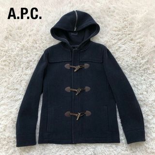 アーペーセー(A.P.C)のアーペーセーヘリンボーンダッフルコート　ネイビーA.P.C.APC(ダッフルコート)