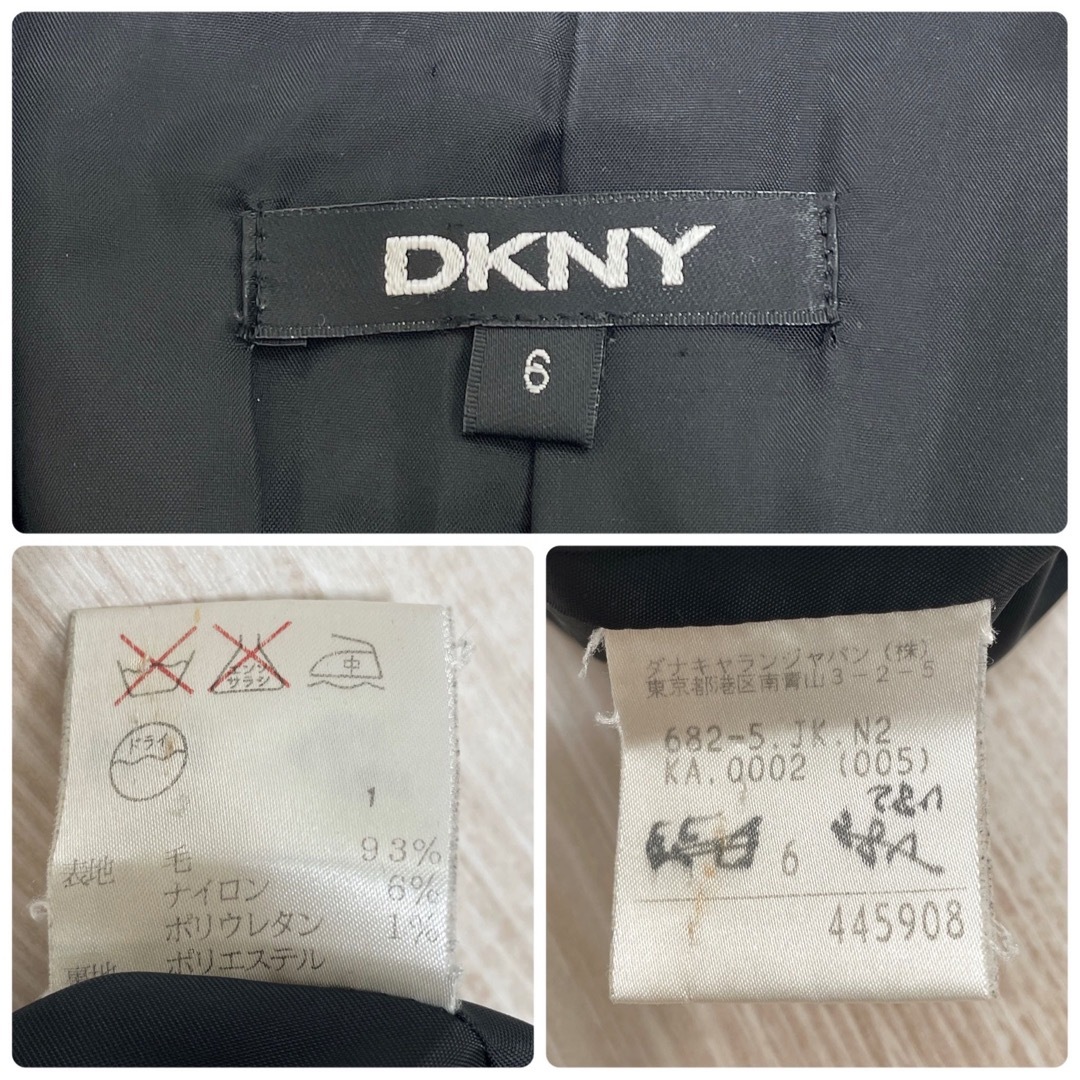 DKNY(ダナキャランニューヨーク)のDKNY ジャケット 黒 サイズ６ XL相当 大きいサイズ お仕事 セレモニー レディースのジャケット/アウター(テーラードジャケット)の商品写真