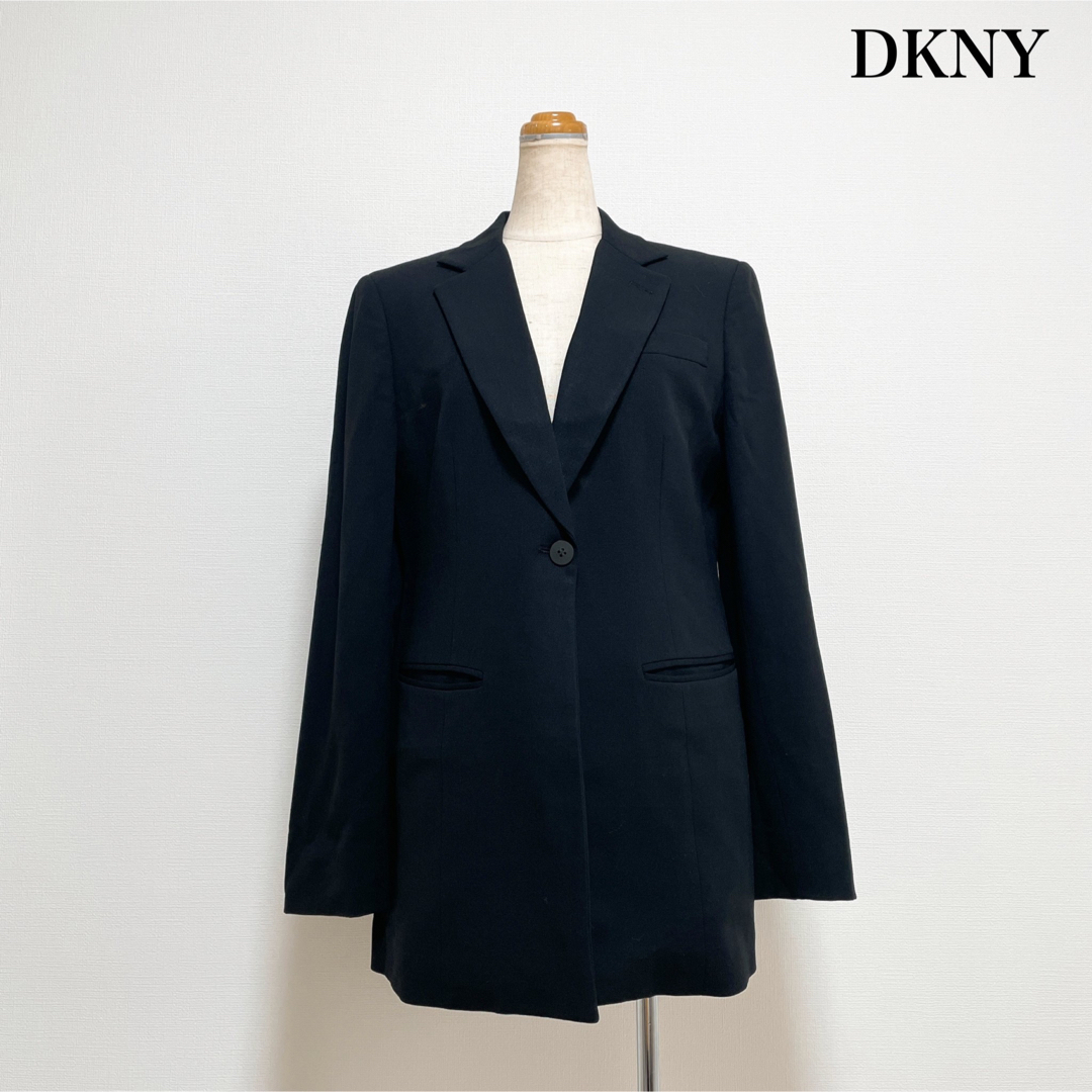 DKNY(ダナキャランニューヨーク)のDKNY ジャケット 黒 サイズ６ XL相当 大きいサイズ お仕事 セレモニー レディースのジャケット/アウター(テーラードジャケット)の商品写真