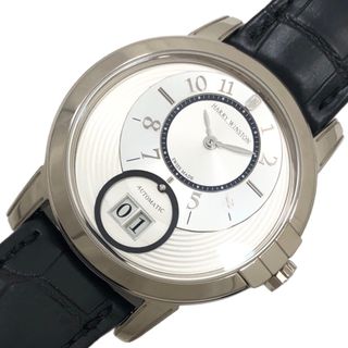 HARRY WINSTON - 　ハリーウィンストン HARRY WINSTON ミッドナイト ビッグデイト オートマティック MIDABD42WW03 K18WG/革ベルト 自動巻き メンズ 腕時計