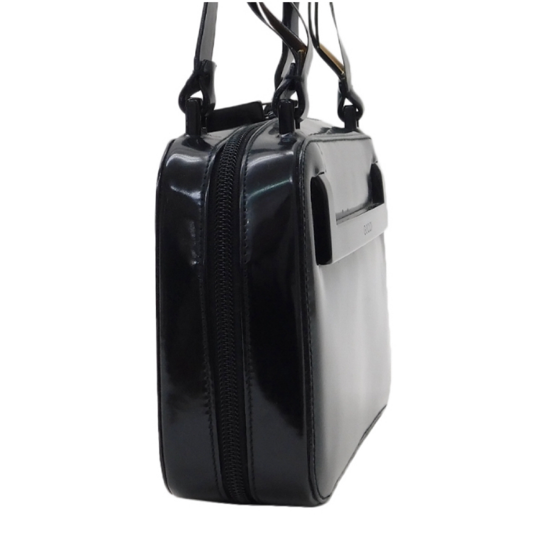Gucci(グッチ)のグッチ ショルダーバッグ エナメル ブラック系 ■E.Biuo.oR-1 レディースのバッグ(ショルダーバッグ)の商品写真