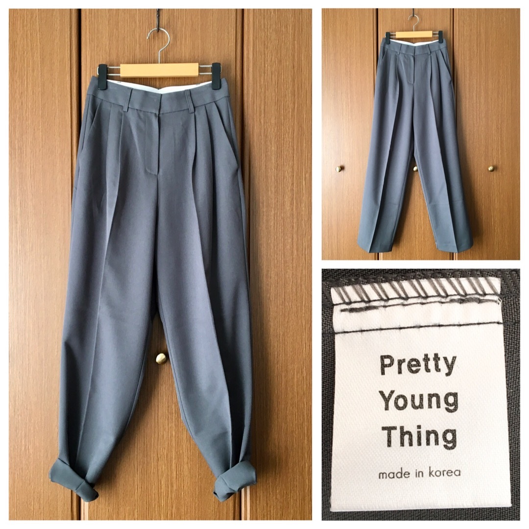 Pretty(プリティー)の新品 Pretty Young Thing 2Tuck ハイライズ スラックス  レディースのパンツ(カジュアルパンツ)の商品写真