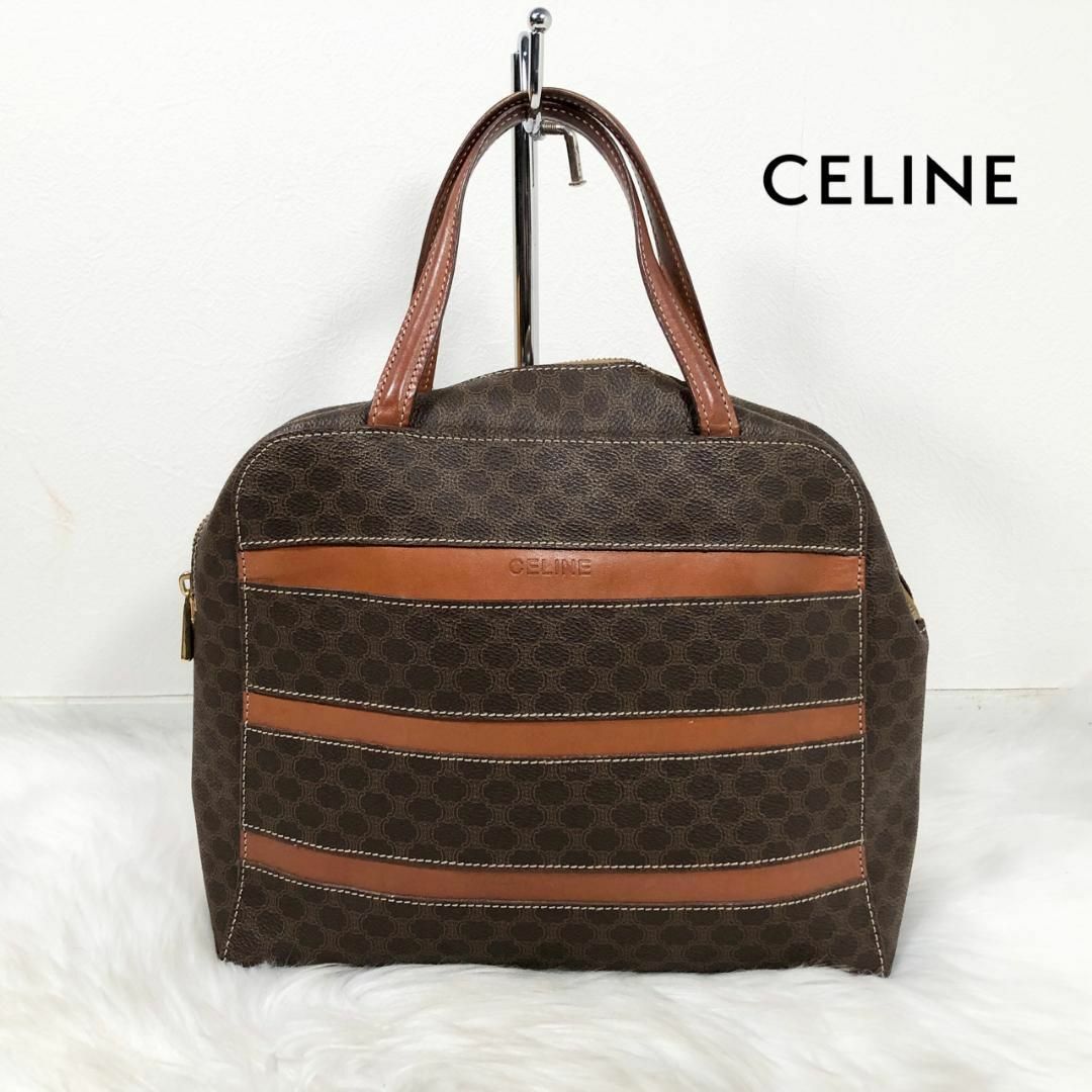 CELINE セリーヌ レザー ハンドバッグ マカダム柄 トートバッグバッグ