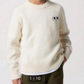 UNIQLO アニヤ　プレミアムラムクルーネックセーター　ホワイト　130(ニット)