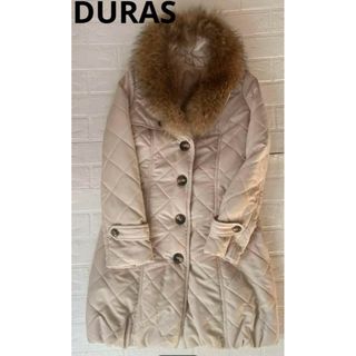 デュラス(DURAS)の【美品】DURAS  デュラス　中綿ライナー付きコートラクーンキルティンベージュ(ロングコート)