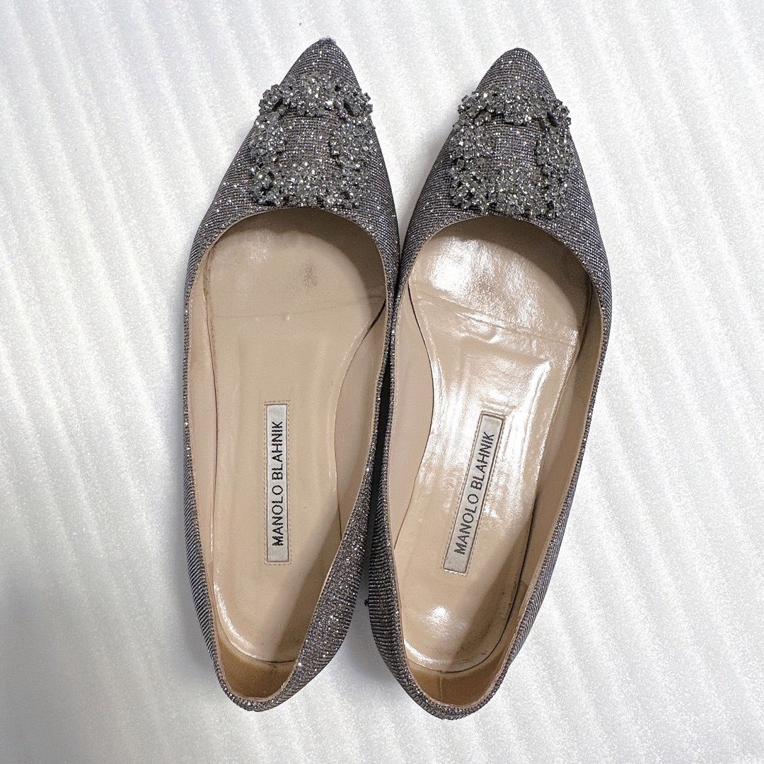 MANOLO BLAHNIK(マノロブラニク)のMANOLO BLAHNIK マノロブラニク　レース　フラットシューズ　パンプス レディースの靴/シューズ(ハイヒール/パンプス)の商品写真