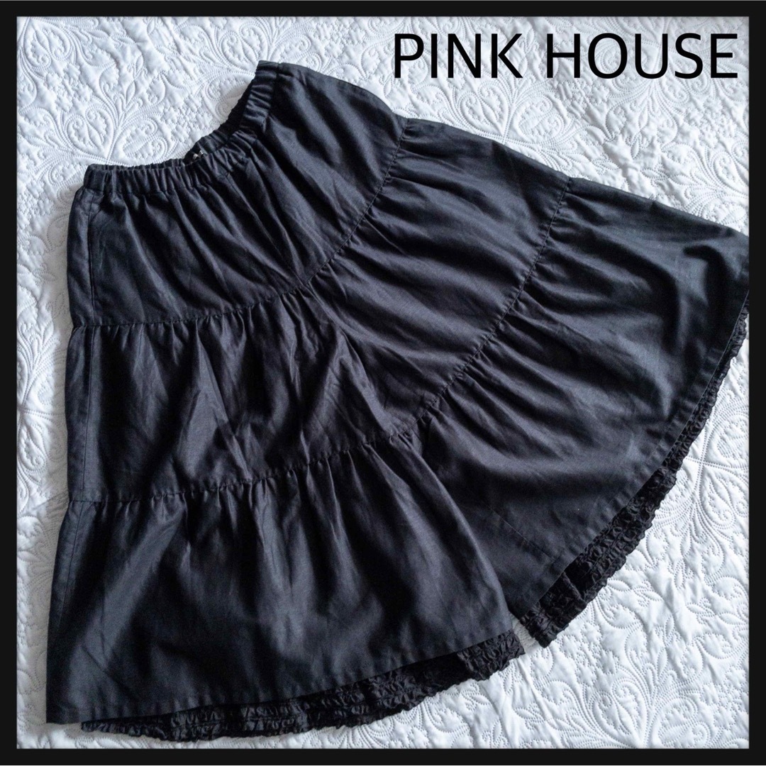 PINK HOUSE(ピンクハウス)のPINKHOUSEピンクハウス　キュロットパンツ　ピコフリル　ティアード　大きめ レディースのパンツ(キュロット)の商品写真