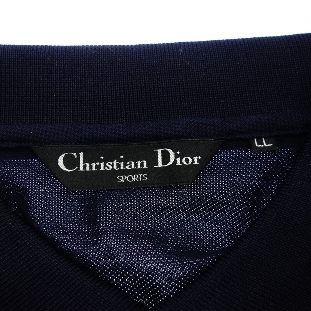 Christian Dior(クリスチャンディオール)のクリチャンディオール ロングスリーブポロシャツ ネイビー LL【AFB19】 メンズのトップス(ポロシャツ)の商品写真