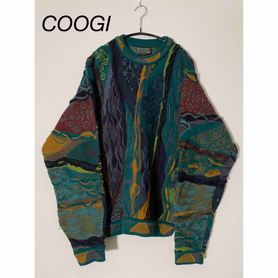 激レア】coogi クージー 立体 編込み 3Dニット ビッグサイズ 希少 激レア】coogi クージー 立体 編込み 3Dニット ビッグサイズ 希少