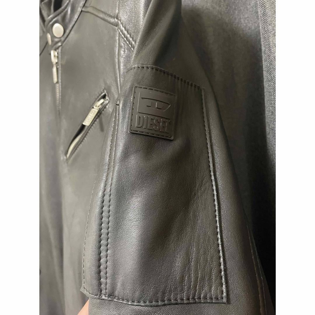 DIESEL(ディーゼル)のdiesel ディーゼル　シングルライダース　シープスキン　Sサイズ メンズのジャケット/アウター(ライダースジャケット)の商品写真