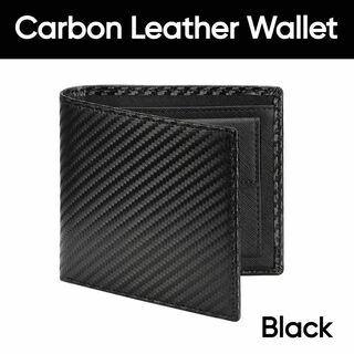 【新品】二つ折り財布 メンズ ブラック 黒 小銭入れ  レザー 革 カードケース(折り財布)