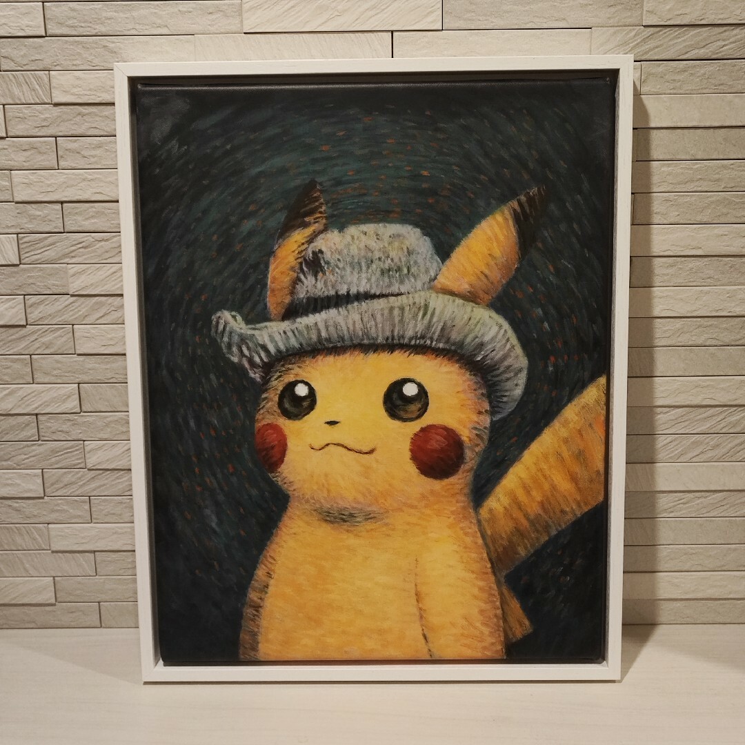 ポケモン - ゴッホ美術館 ゴッホピカチュウ キャンバスアート 額縁付の ポケモン - ゴッホ美術館 ゴッホピカチュウ キャンバスアート 額縁付の