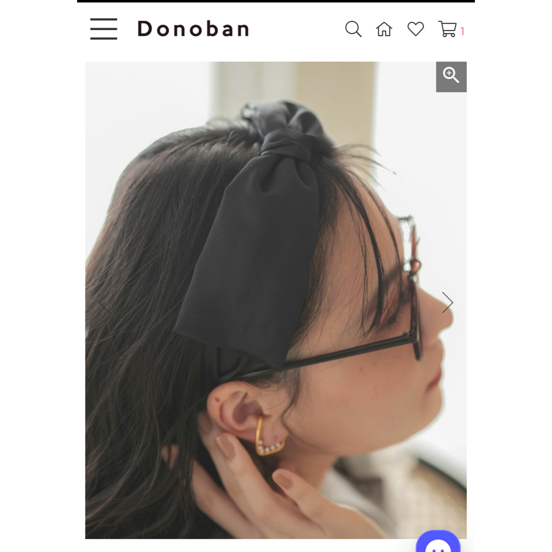 Donoban(ドノバン)のDONOBAN♡リボンカチューシャAタイプ　美品 レディースのヘアアクセサリー(カチューシャ)の商品写真