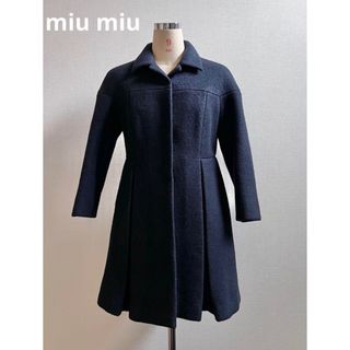 ミュウミュウ(miumiu)のmiu miu/ミュウミュウ イタリア製ウール プリーツコート ワンピース(その他)