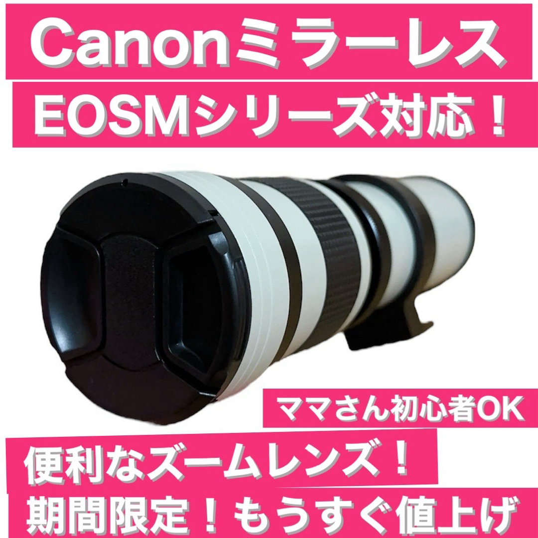 ママさん初心者OK！Canon EOSMシリーズ対応！ミラーレスカメラ用！袋付き スマホ/家電/カメラのカメラ(レンズ(ズーム))の商品写真