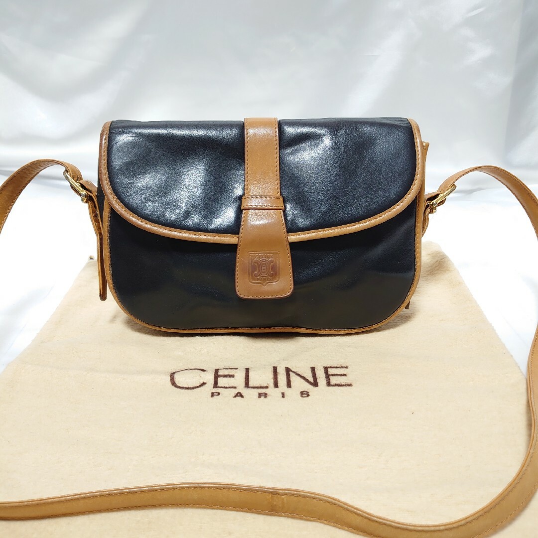 美品 CELINE レザー ショルダーバッグ ポーチレディース