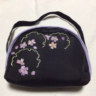 　ポーチ　日本刺繍　桜(その他)