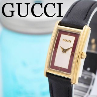 グッチ(Gucci)の182 GUCCI グッチ時計　レディース腕時計　レクタンギュラー　ワインレッド(腕時計)