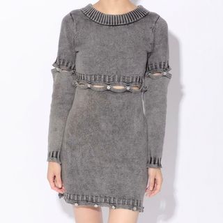 バブルス(Bubbles)のbutton open knit onepiece(ロングワンピース/マキシワンピース)