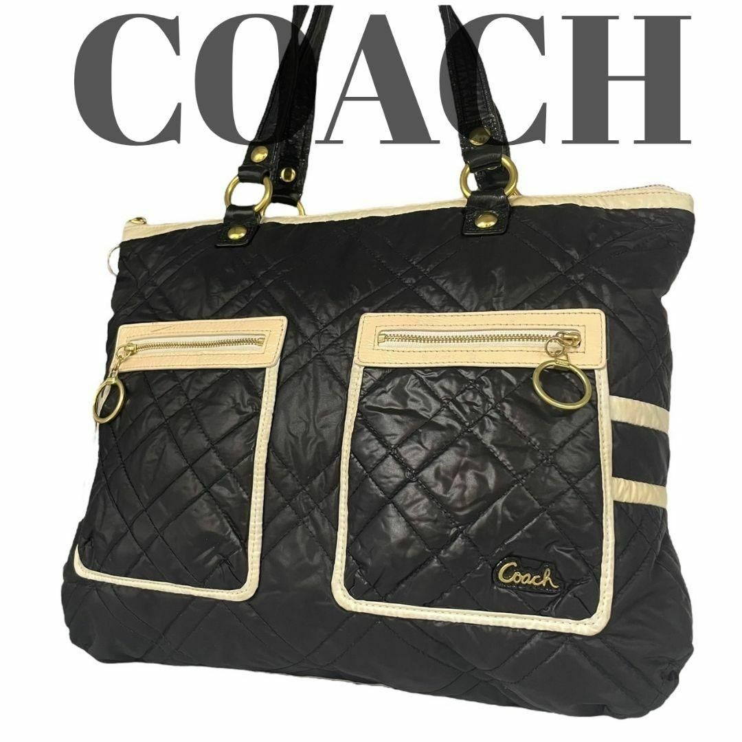 通販の人気商品 美品 COACH コーチ 15873 トートバッグ キルティング