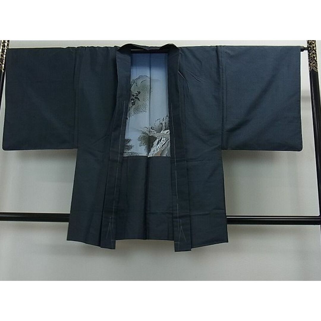 平和屋1■男性　本場大島紬　アンサンブル　亀甲文様　逸品　1yc1493 メンズの水着/浴衣(着物)の商品写真